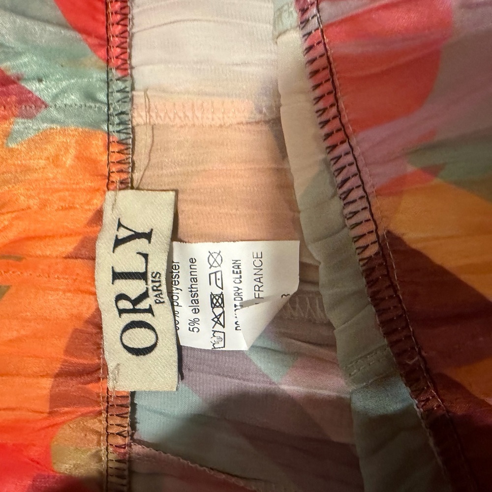 Orly Paris Abstract Multicolor Pleated Maxi Skirt — Floral Swirl Print - Picture 6 of 7